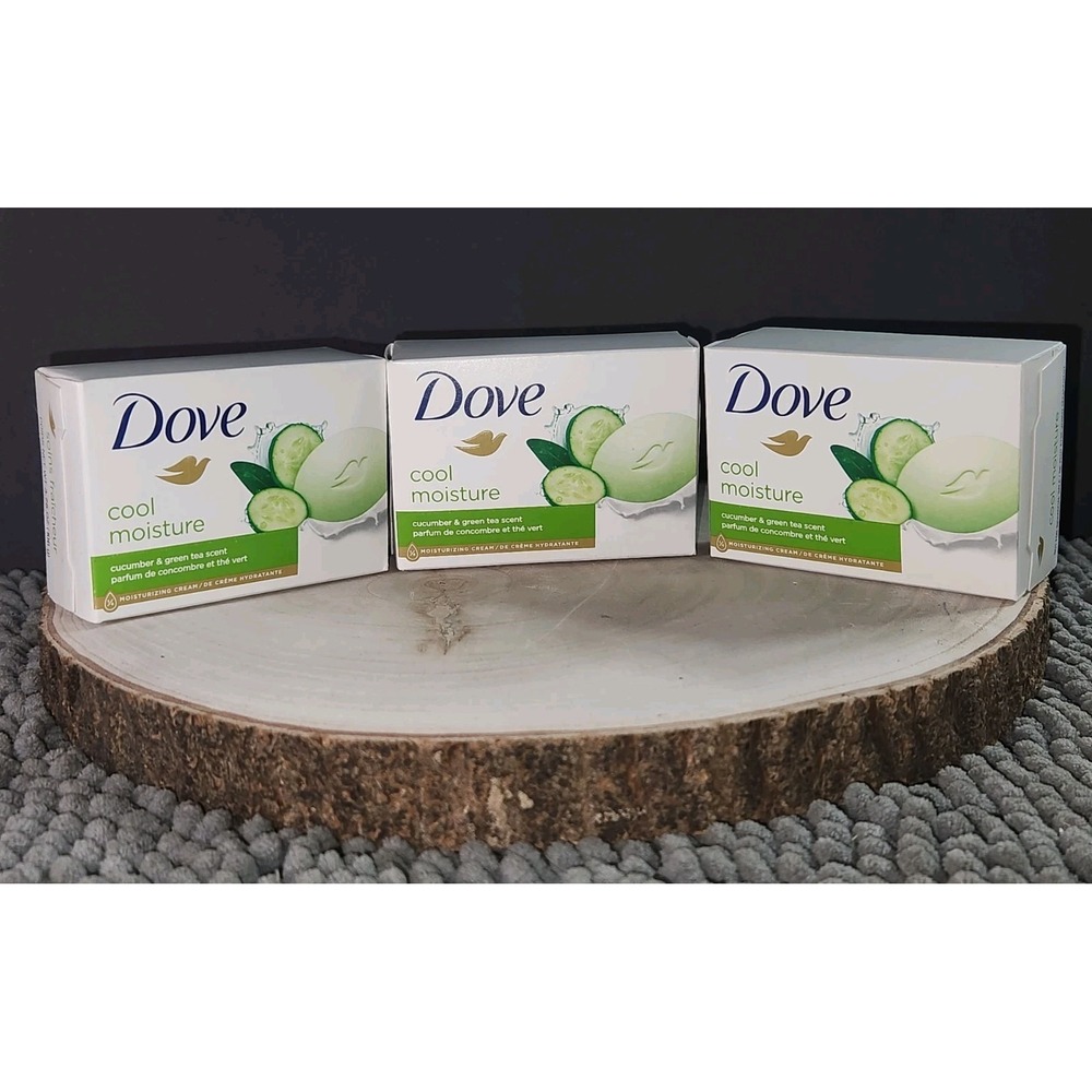 3 Bars of Dove Cucumber and Green Tea Beauty Bar Soap 3.75 Oz Each
